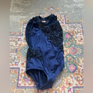 Navy blue leotard custom solo costume                           XS Adult